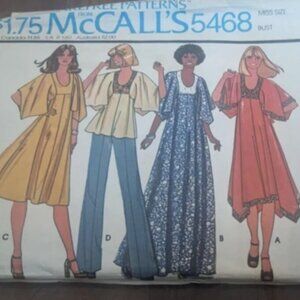 Vintage 1970s McCall’s 5468 Dress sewing pattern size 8
